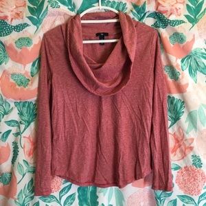 Red and gray striped turtleneck